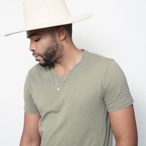 Bone Wide Brim Fedora Hat - Picture 3 of 6